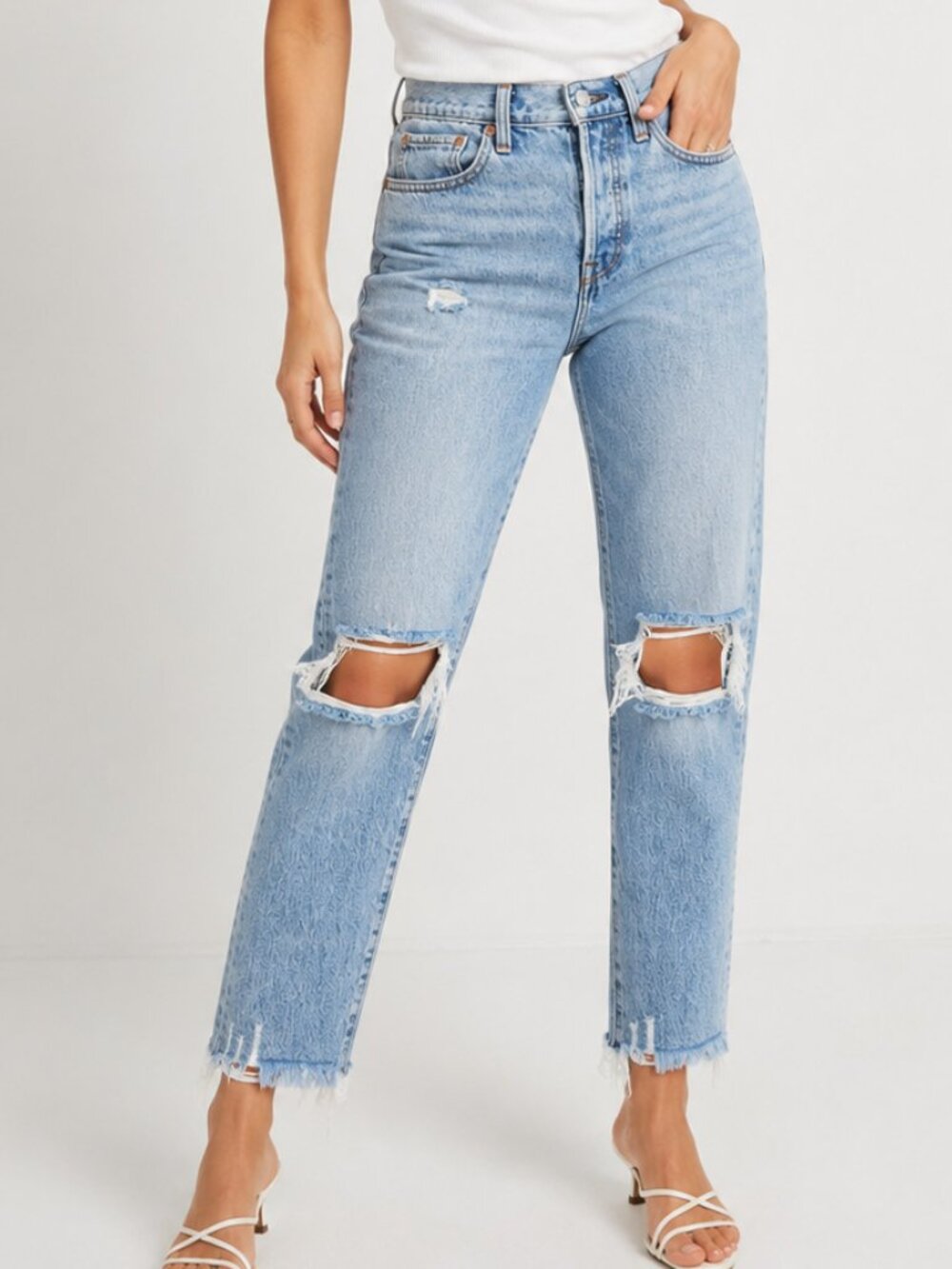 Levi's Wedgie Straight Distressed Jeans